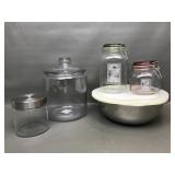 Stainless Steel Mixing Bowls, Glass Containers &