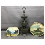 Vintage Bisquit Tins & 3 Tired Display Stand