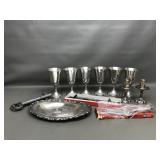 Stieff Pewter Goblets, Vtg Metal Serveware &