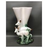 Vtg Hull Regal Pottery Vase Doe & Fawns
