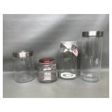 Red Top Glass Stoage Food Jar And More!