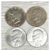 Lot of (4) Eisenhower 'Ike' Dollar Coins $1