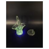 Manganese Glow Vintage Glass Ring Holder & Basket