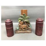 Vtg Syroco Wood Shoe Brush Holder & More