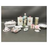 Vintage Porcelain Trinket Boxes, Japan Mini Swan