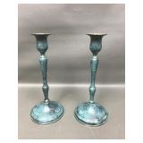 Vtg Greek Brass Candlesticks