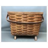Vintage Wooden Footed Magazine Rack/holder