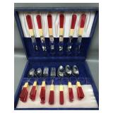 Vtg Two-tone Flatware 24 Pc Set