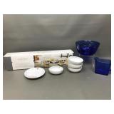 Threshold Cocktail Glasses, Fitz&floyd Saucers &..