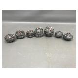 Vintage Indian Trinket Pill Studded Stone Boxes