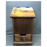 Vintage Wooden Folk Art Hand Painted Onion Bin