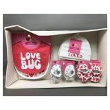 Baby Beanie Bibs&booties Clothing Set
