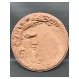 Celestial Terra Cotta Garden Face Plaque