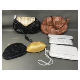 Vtg White Beaded Clutch Bag & More!