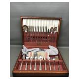 Vintage King Edward Silverware In Wooden Chest