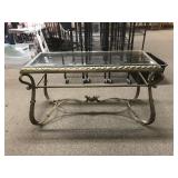 Metal+glass Console Table Hollywood Regency-style