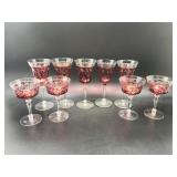 Vintage Bavarian Cut Glass Wine, Champage & More