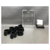 Vintage Lucite Napkin Rings, Paper Holder & Photo