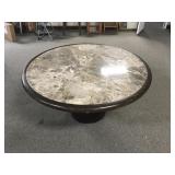 Round Center Table With A Marble Top&wood Frame