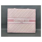 Pink Christian Dior Book Tote With Embroidered Log