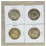 (4) 40% Silver Kennedy Half Dollars