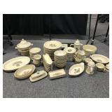 Vintage Pfaltzgraff Stoneware 86pc Set, Beige