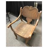 Gothic Style Victorian Era Wooden Carved Armchair
