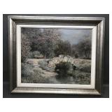 Signed Topmocob Bridge Landscape Painting