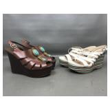 Bcbg Drama Heeled Sandals & Via Spiga Striped
