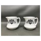 Vtg Ceramic White Castle Coffee Creamer Pitchers