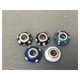 Unique Sterling Silver & Glass Artisan Beads