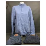 Mens Long Sleeve Pullover & Levi Jeans