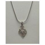 Sterling Silver Heart Pendant Necklace