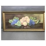 Signed E E Evans Pastel Fruit Still Life