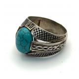 .925 Sterling Silver Turquoise Ring