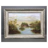 Framed Landscape Painting Signed