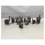 Carved Bone & Wood Decorative Elephants Figurines