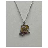 Sterling Silver Sponge Bob Necklace