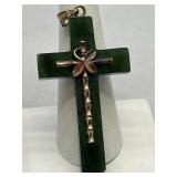 Bakelite and Sterling Cross Pendant