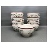 Royal Norfolk Ceramic Bowls, Holiday Berry 9pc