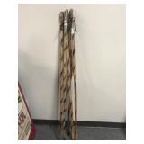 Stained Wooden Walking Sticks, 5pc