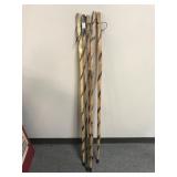 Stained Wooden Walking Sticks, 5pc