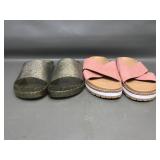 Jcrew Glitter Slides & Madewell Ladies Sandals