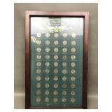 Complete Set Us State Quarters In Glass Shadowbox