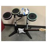 Rockband Guitar & Drumset