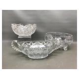 Sparkling Cut Crystal Czech Glass Bowls