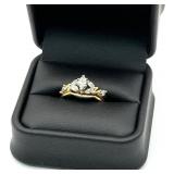 14K Gold Diamond Ring Marquis Diamond