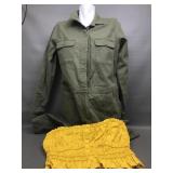 Old Navy Utility Jumpsuit & Jcrew Lemon Ruched Top