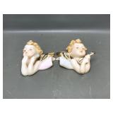 Vintage Bradley Porcelain Bisque Cherub Wall Decor