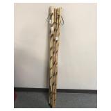 Stained Wooden Walking Sticks 5pc